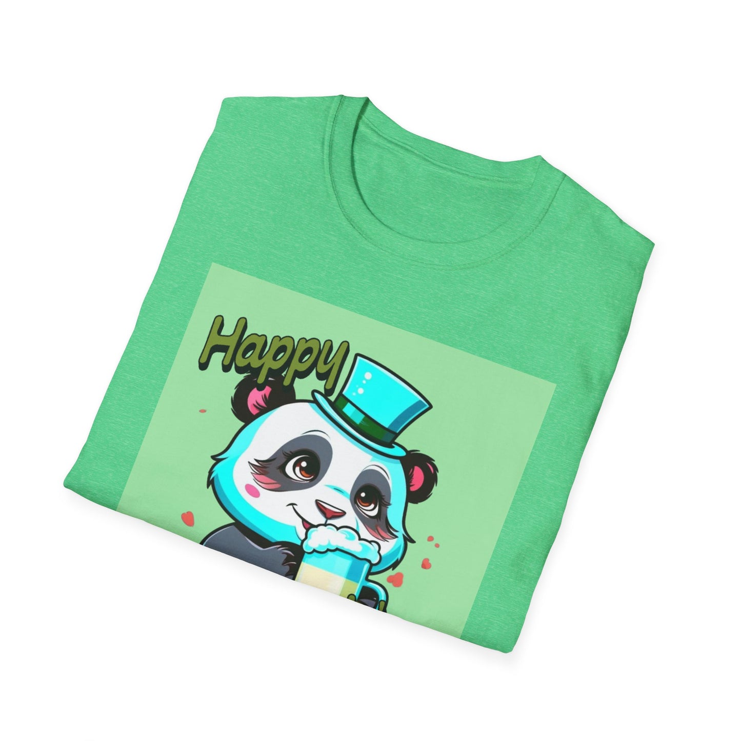 Happy St. Patrick's Day Panda Unisex Softstyle T-Shirt