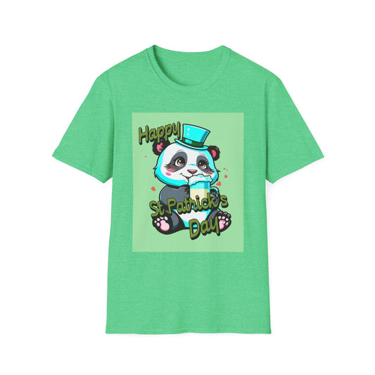 Happy St. Patrick's Day Panda Unisex Softstyle T-Shirt